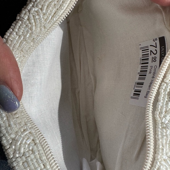 Heavily beaded ombré heart bag nwt - Picture 6 of 7